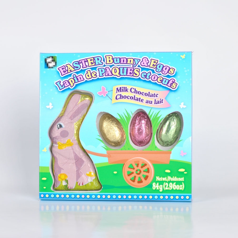 84g Bunny and egg chocolate vegan easter candy