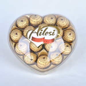 200g T16 chocolate date balls package in heart shape box